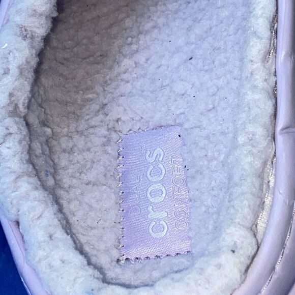 Crocs Classic Fuzz-Lined Clogs Purple W 12 M 10 Unisex - Picture 6 of 7